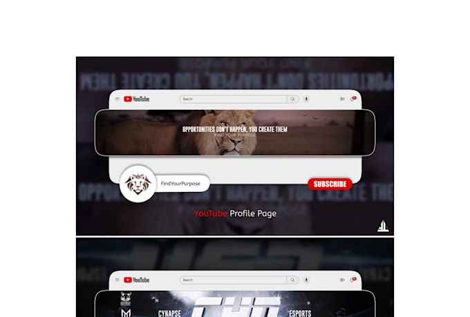 design professional youtube banner or channel art
